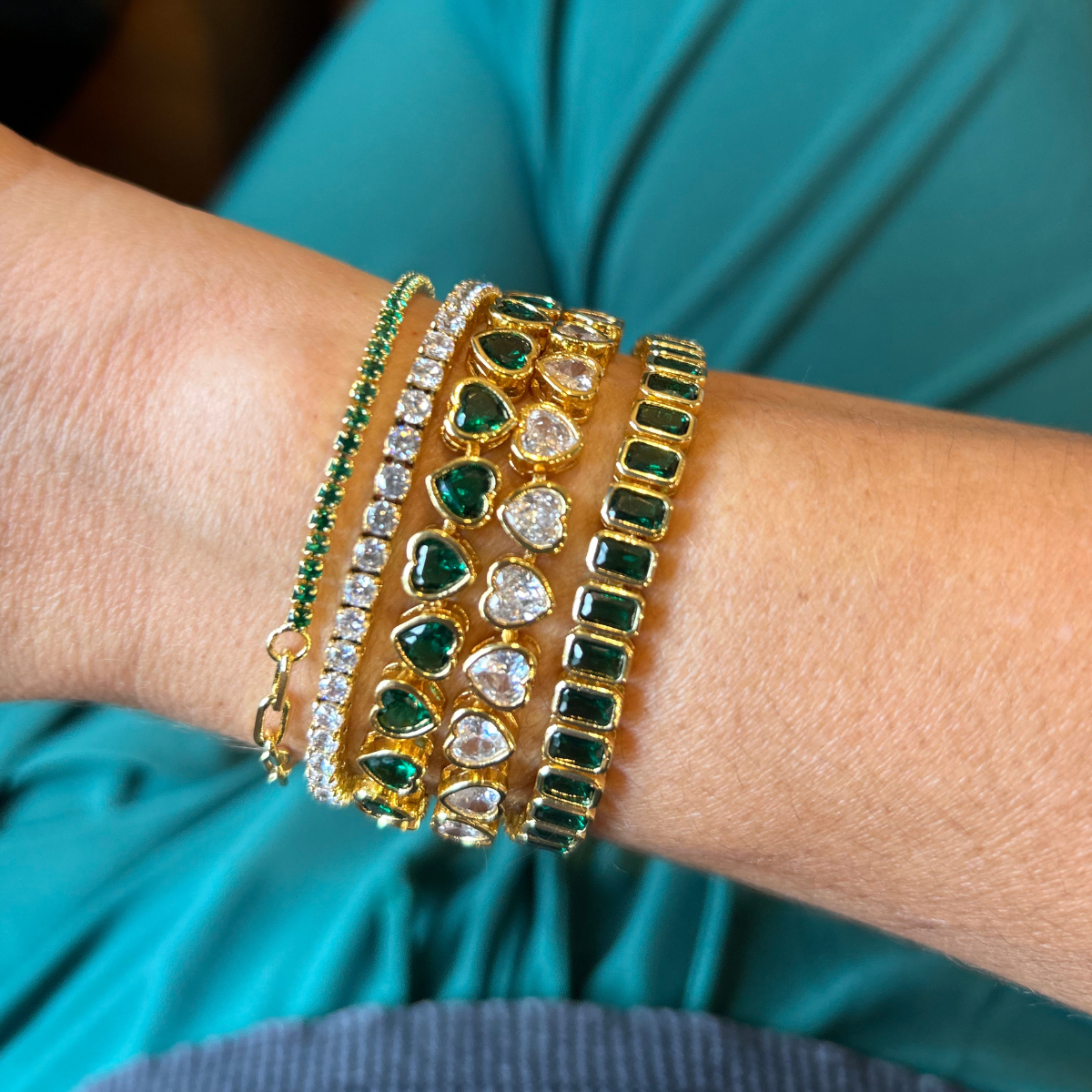 Emerald Billie Paperclip Bracelet