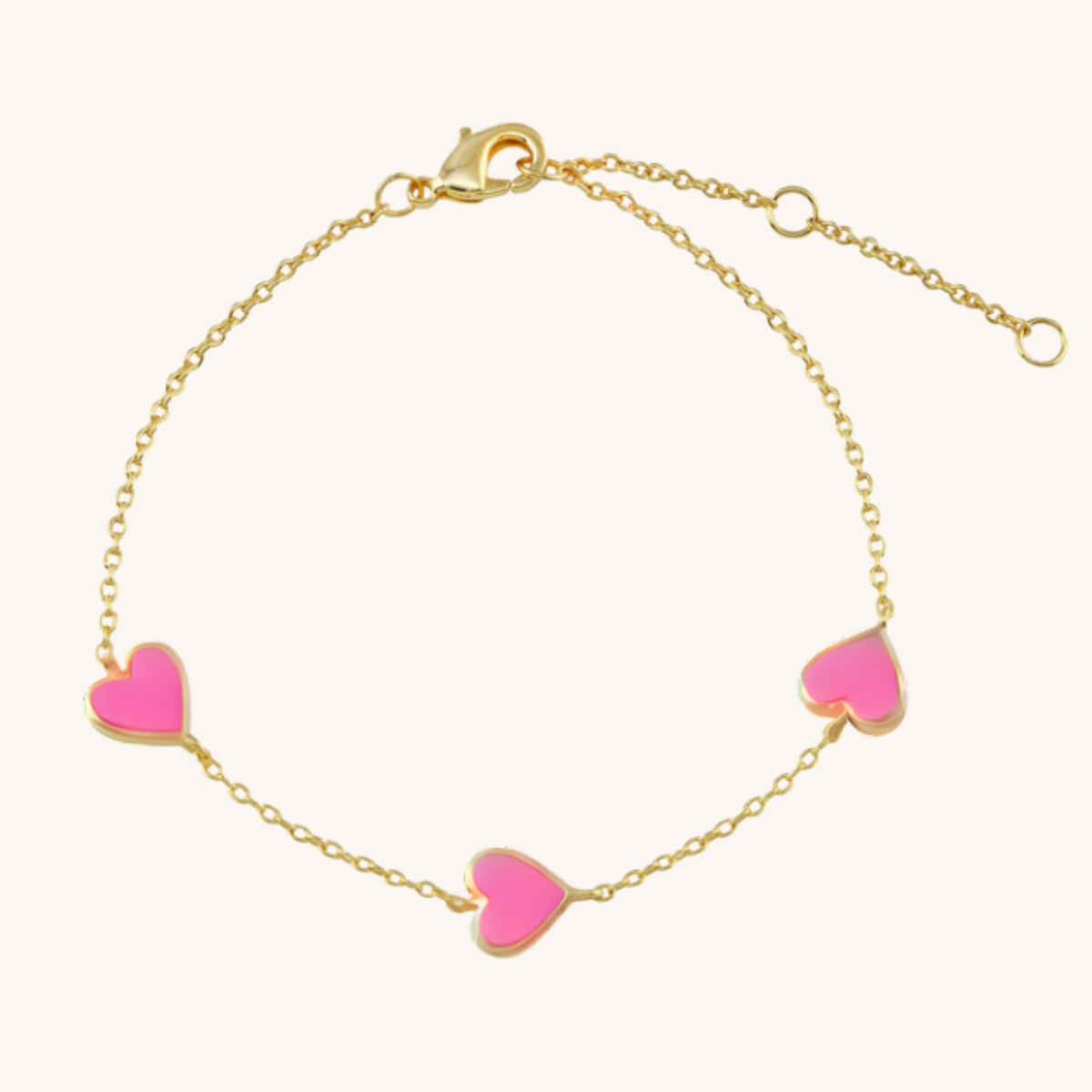 Lovely Enamel Hearts Bracelet