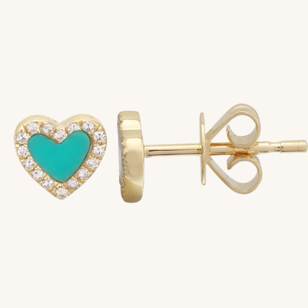 Pave Stone Heart Amour de Soi Earrings