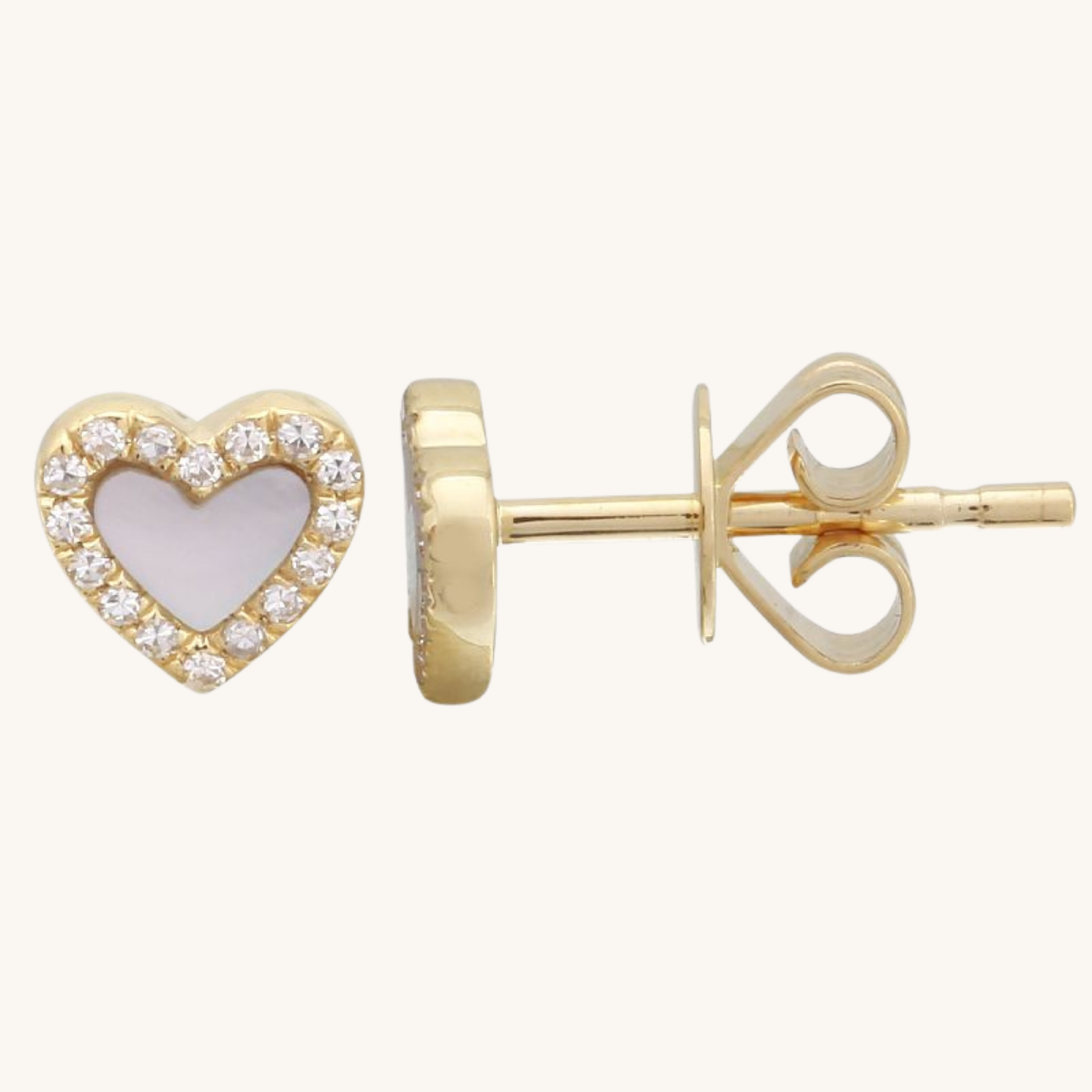 Pave Stone Heart Amour de Soi Earrings