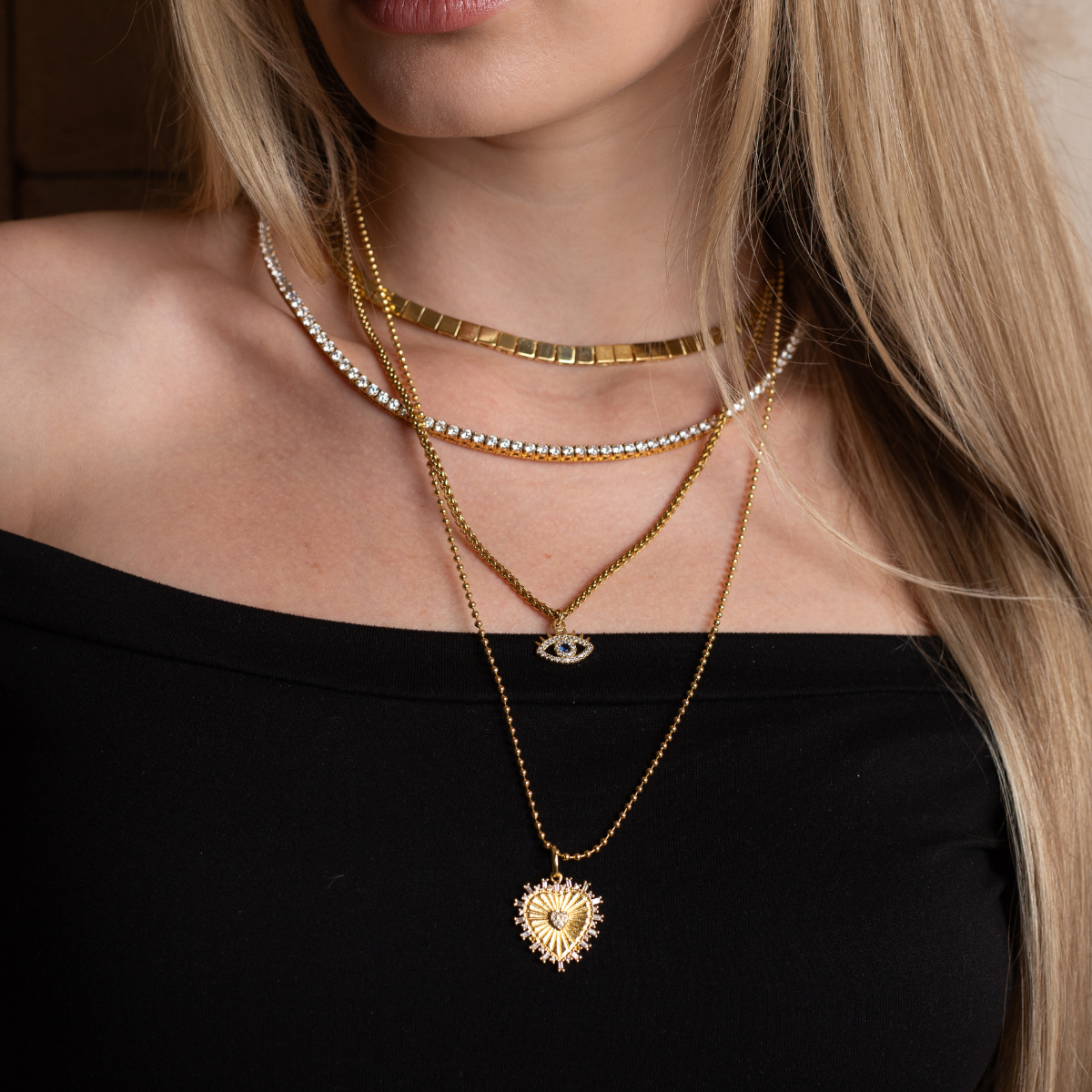 Fluted Heart Amour de Soi Stone Charm
