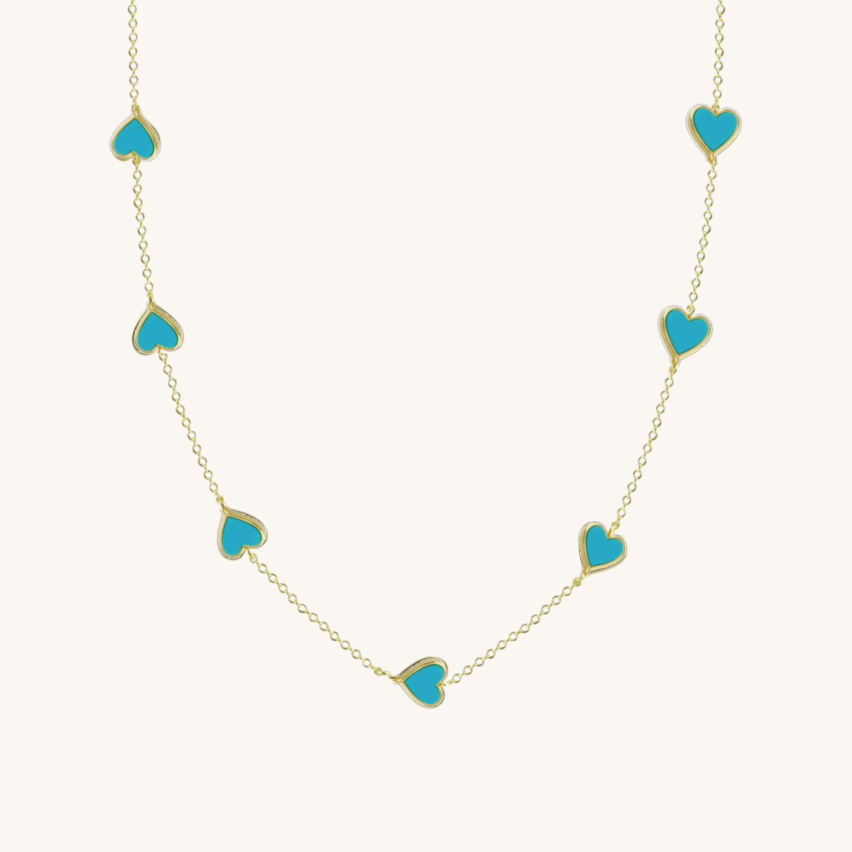 Lovely Stone Hearts Necklace