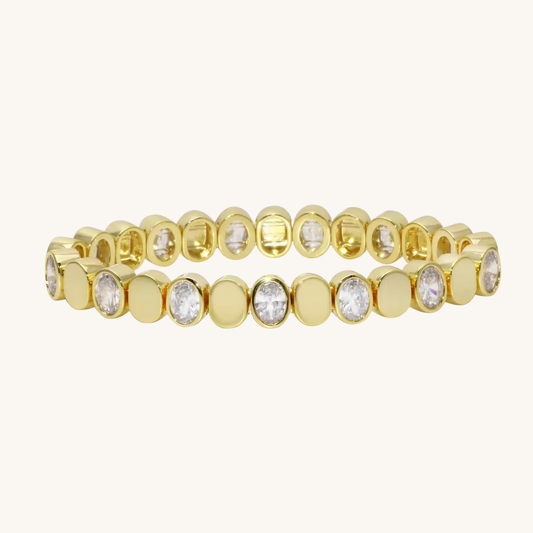 Diamonds & Gold Drops Stretch Bracelet