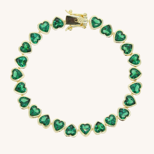 Emerald Hearts Kaleidoscope Bracelet