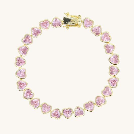 Pink Hearts Kaleidoscope Bracelet