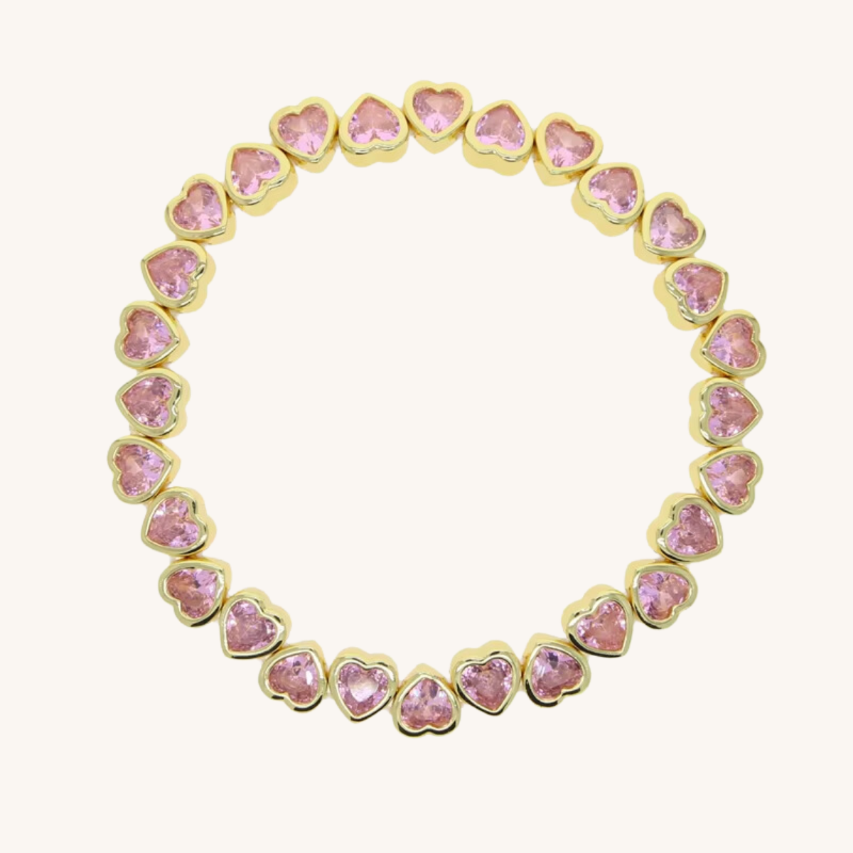 Pink Hearts Kaleidoscope Stretch Bracelet