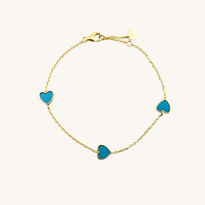 Lovely Stone Hearts Bracelet