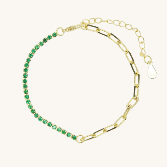 Emerald Billie Paperclip Bracelet