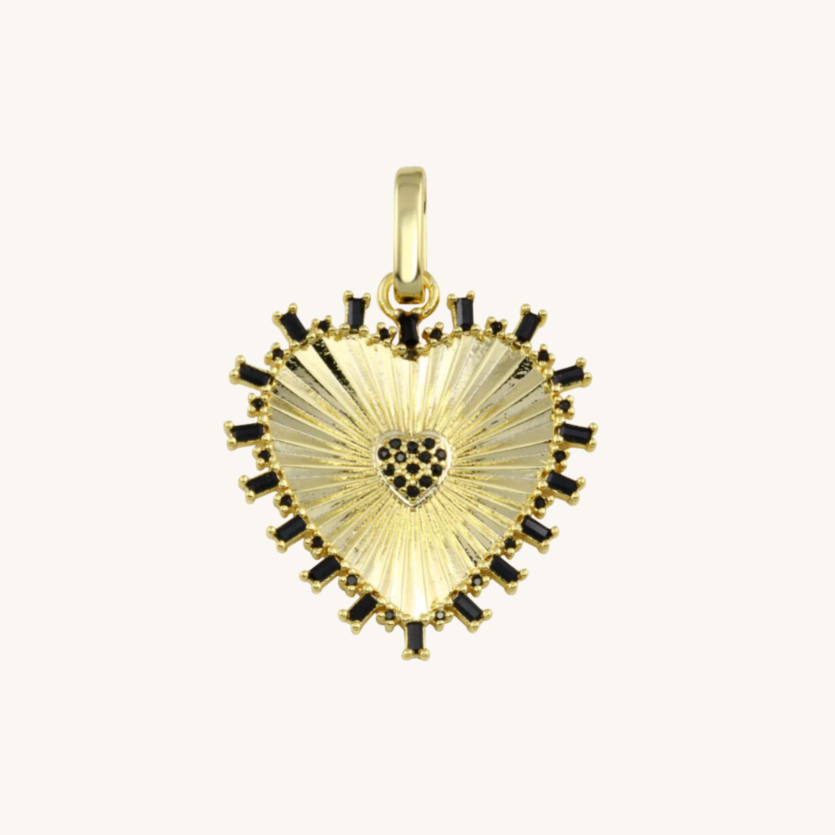 Fluted Heart Amour de Soi Stone Charm