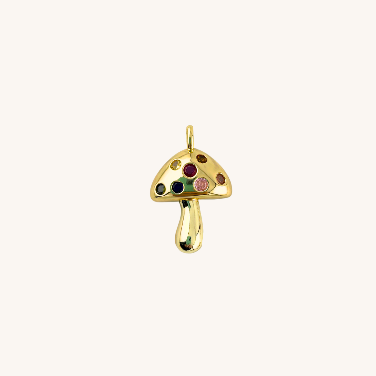 Golden Mushroom Charm