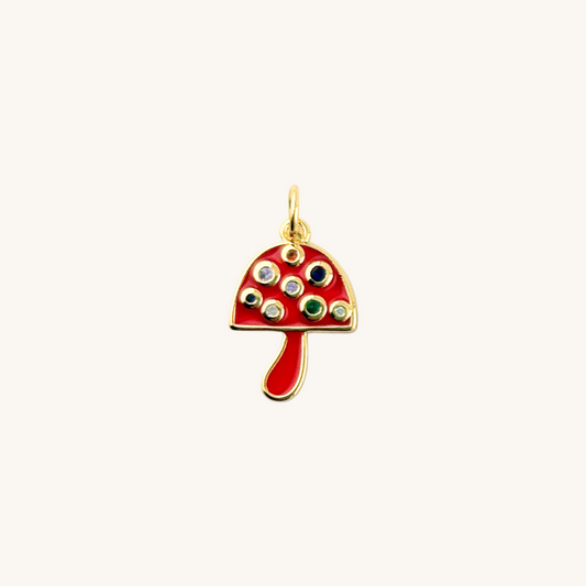 Enamel Mushroom Charm