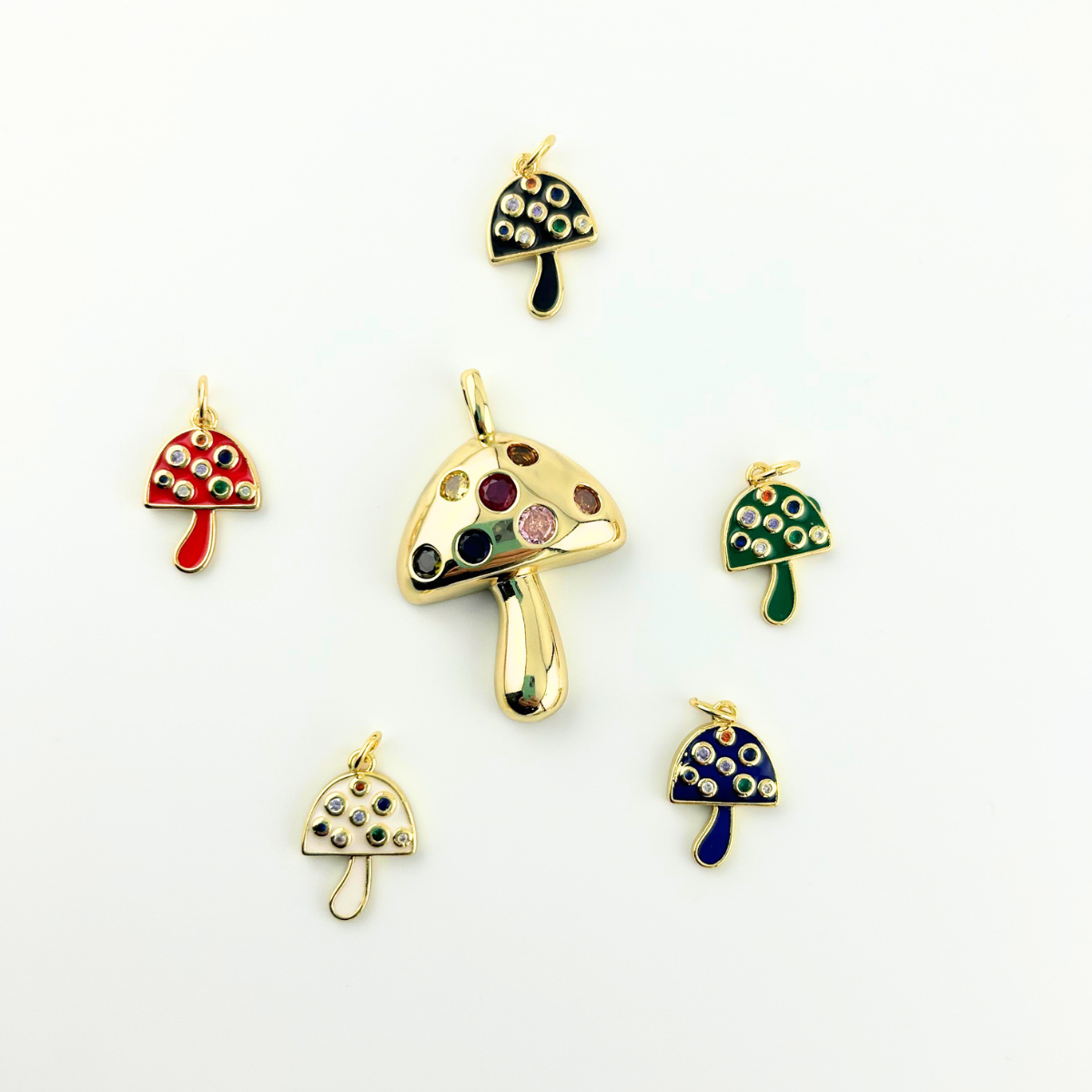 Golden Mushroom Charm