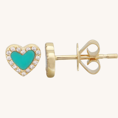 Pave Stone Heart Amour de Soi Earrings