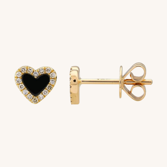 Pave Stone Heart Amour de Soi Earrings