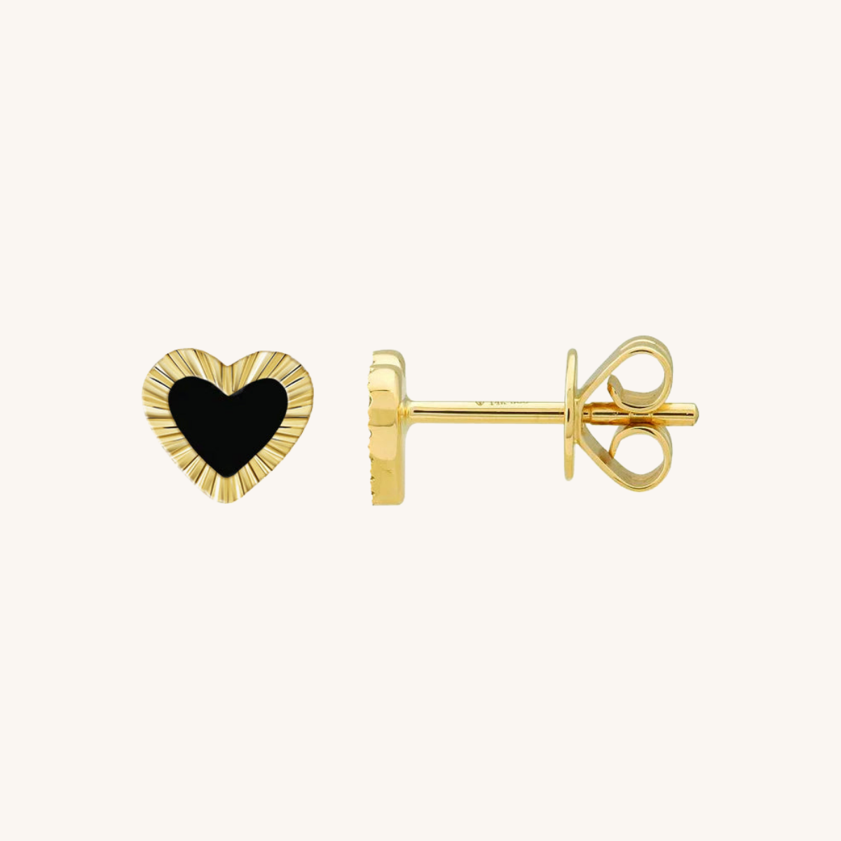 Fluted Stone Heart Amour de Soi Earrings