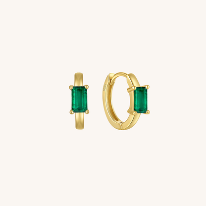 Emerald Stone Hoop Earring