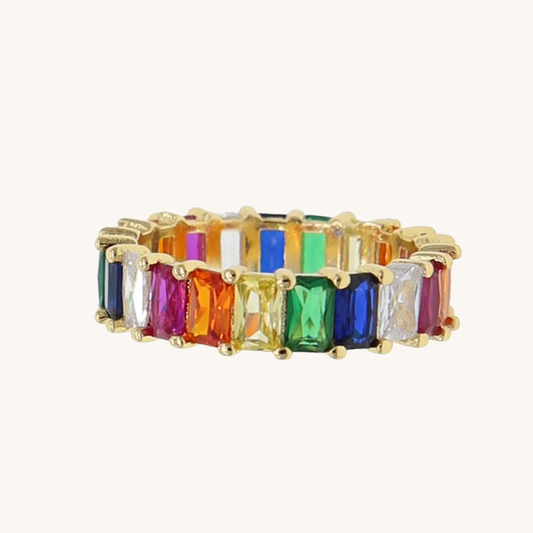 Rainbow Baguette Ring