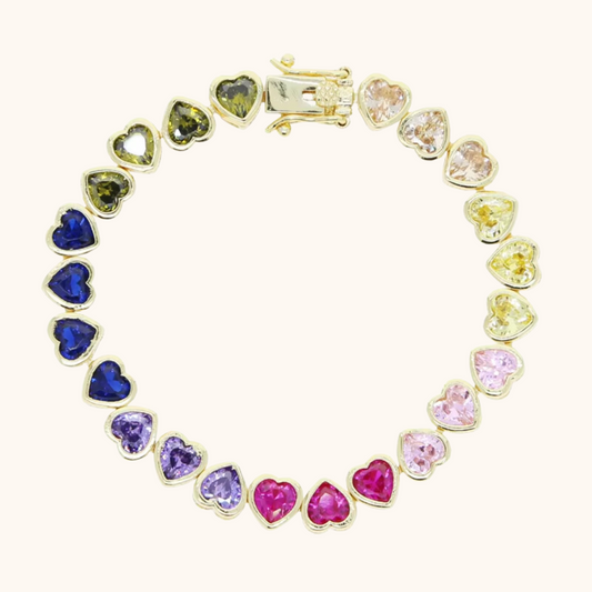 Rainbow Hearts Kaleidoscope Bracelet